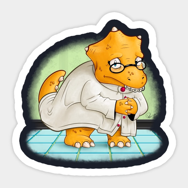 Dr. Alphys Sticker by Purbinder